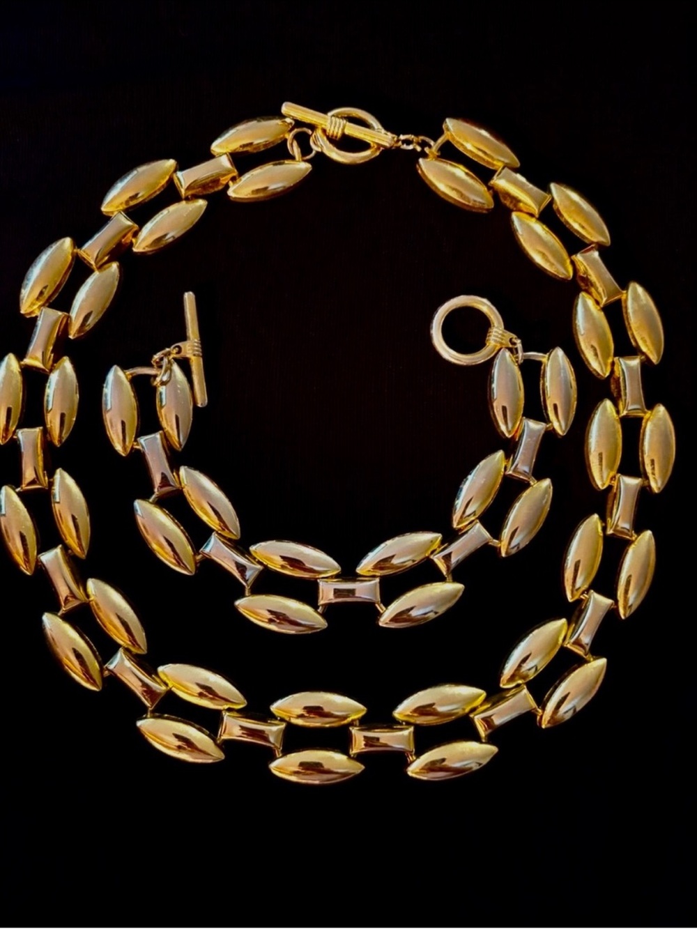 Amazing New Marquise Link Women’s Necklace and Bracelet Set